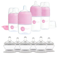 PopYum Pink 10 Piece Bundle: Bottle Set + 3 Nipple 2-Packs - BIG FRENCHIES