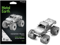Model Kit Monster Truck with Flame Graphics (Moderate Difficulty) Steel Model by Metal Earth