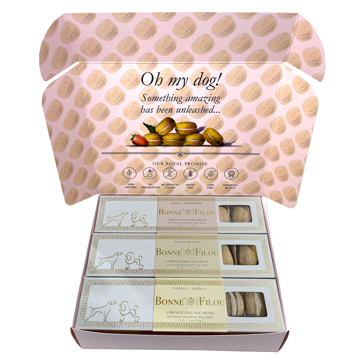 Dog Macaron Combo Gift Box (18 French Dog Macarons) - BIG FRENCHIES