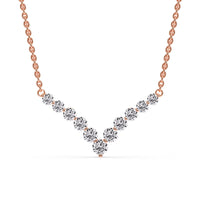 Round Graduated V-Necklace