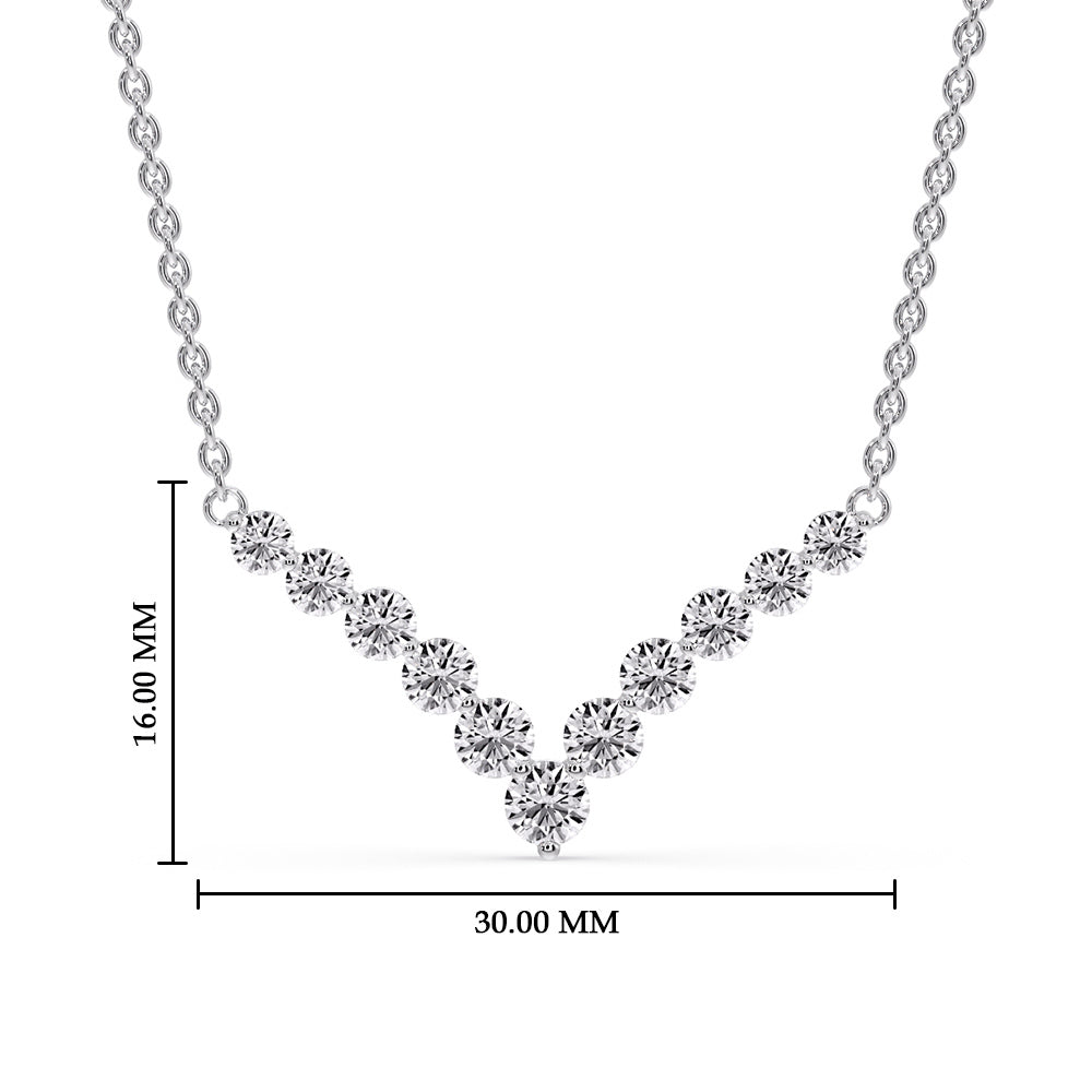 Round Graduated V-Necklace