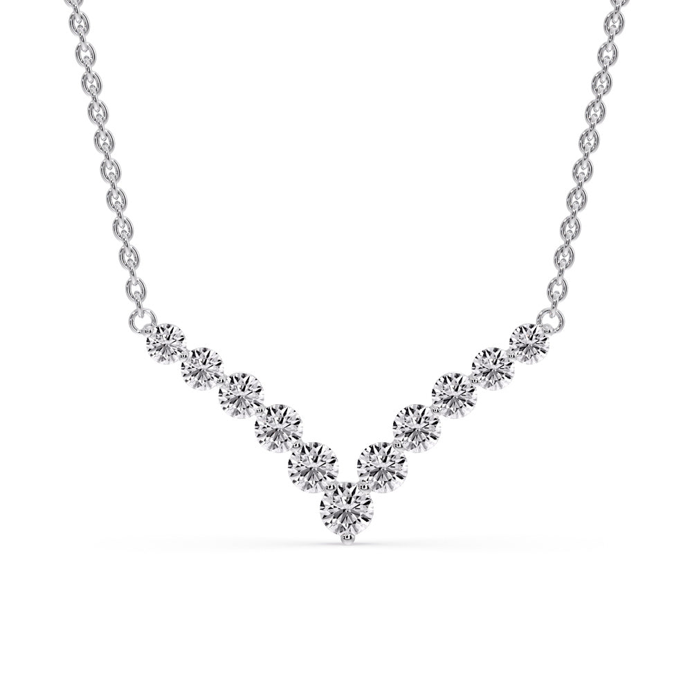 Round Graduated V-Necklace