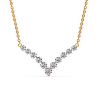 Round Graduated V-Necklace