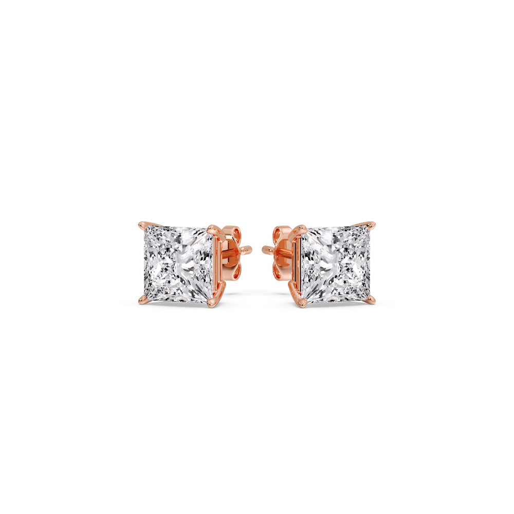 Princess-Cut Diamond Solitaire Stud Earrings (1 - 10ct | GIA & IGI Certified)