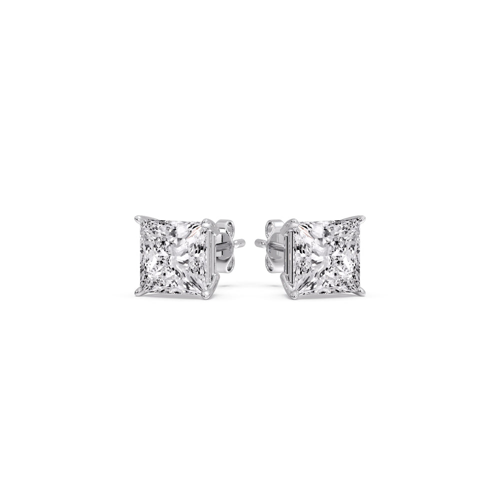 Princess-Cut Diamond Solitaire Stud Earrings (1 - 10ct | GIA & IGI Certified)
