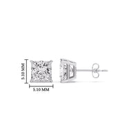 Princess-Cut Diamond Solitaire Stud Earrings (1 - 10ct | GIA & IGI Certified)