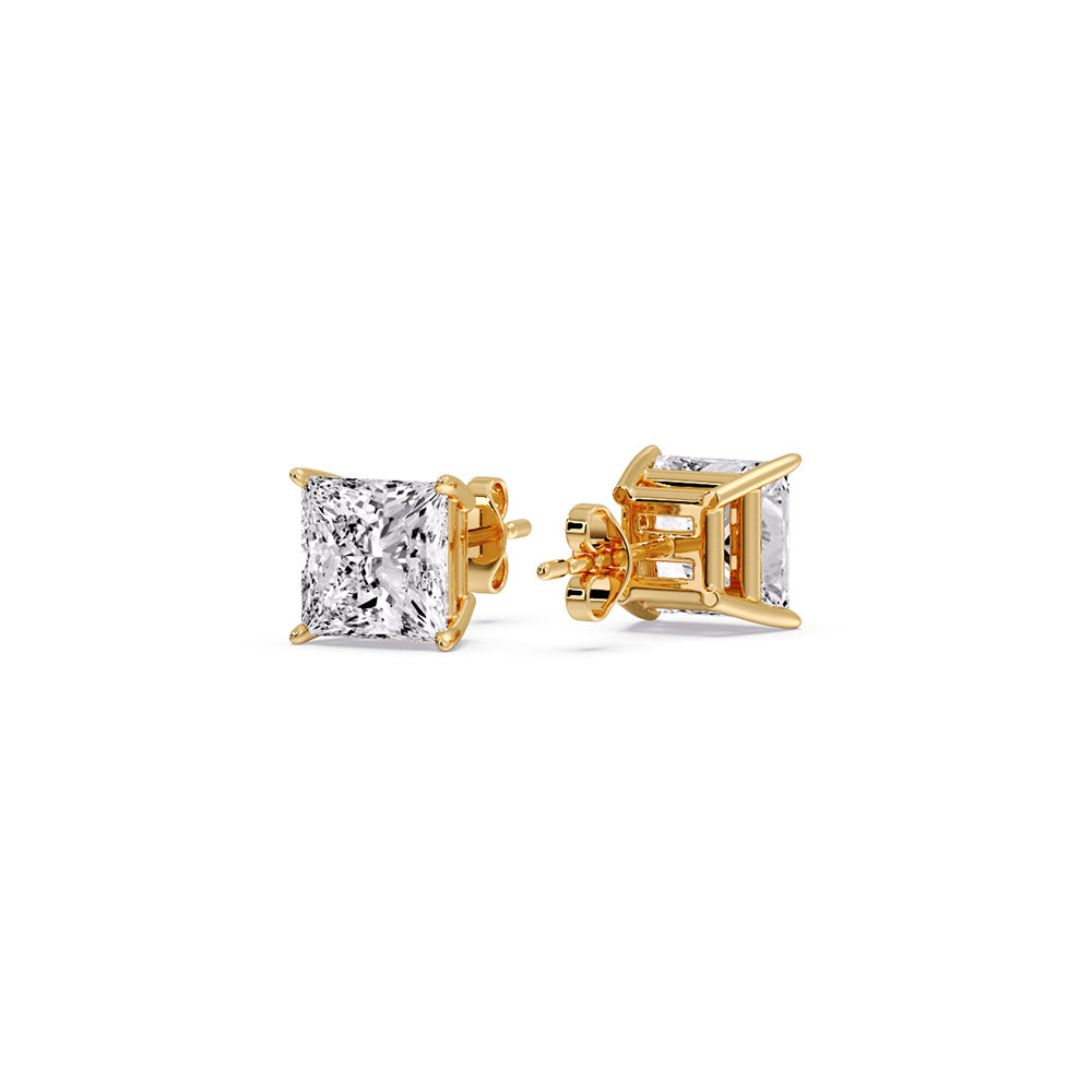 Princess-Cut Diamond Solitaire Stud Earrings (1 - 10ct | GIA & IGI Certified)