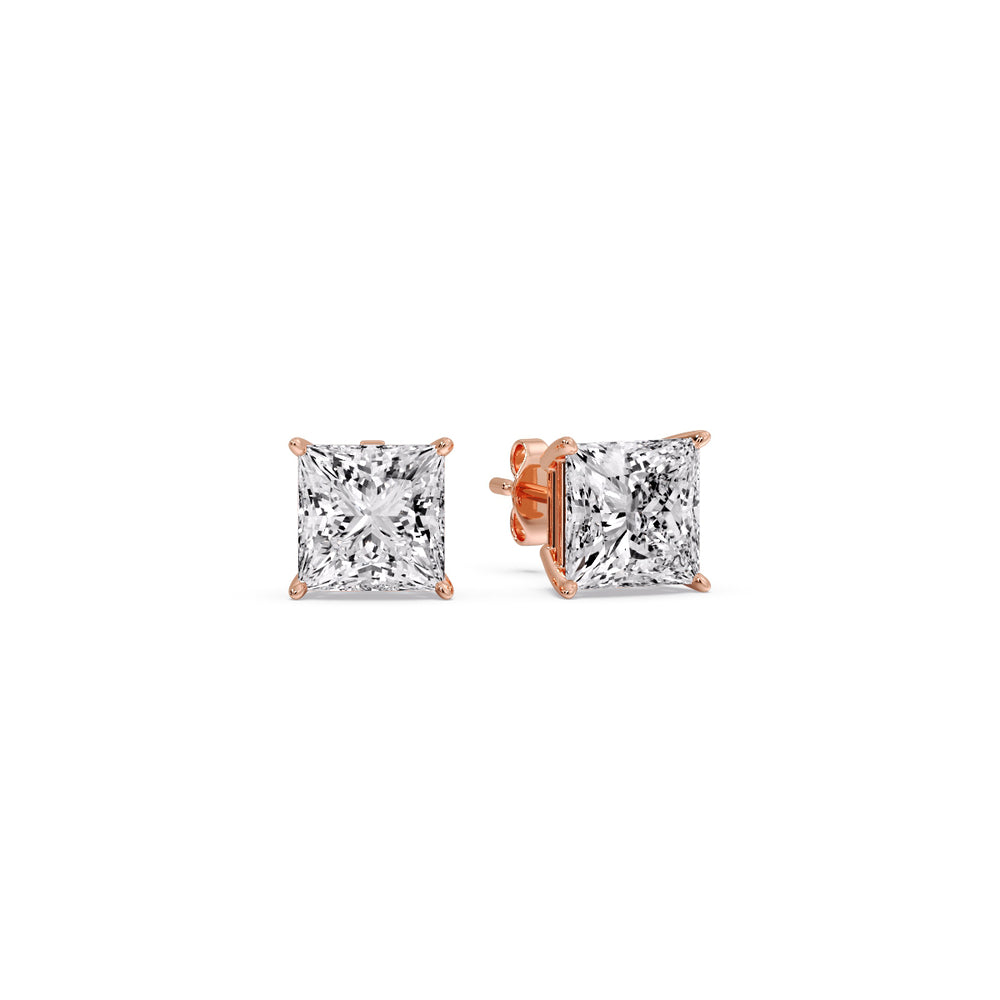 Princess-Cut Diamond Solitaire Stud Earrings (1 - 10ct | GIA & IGI Certified)