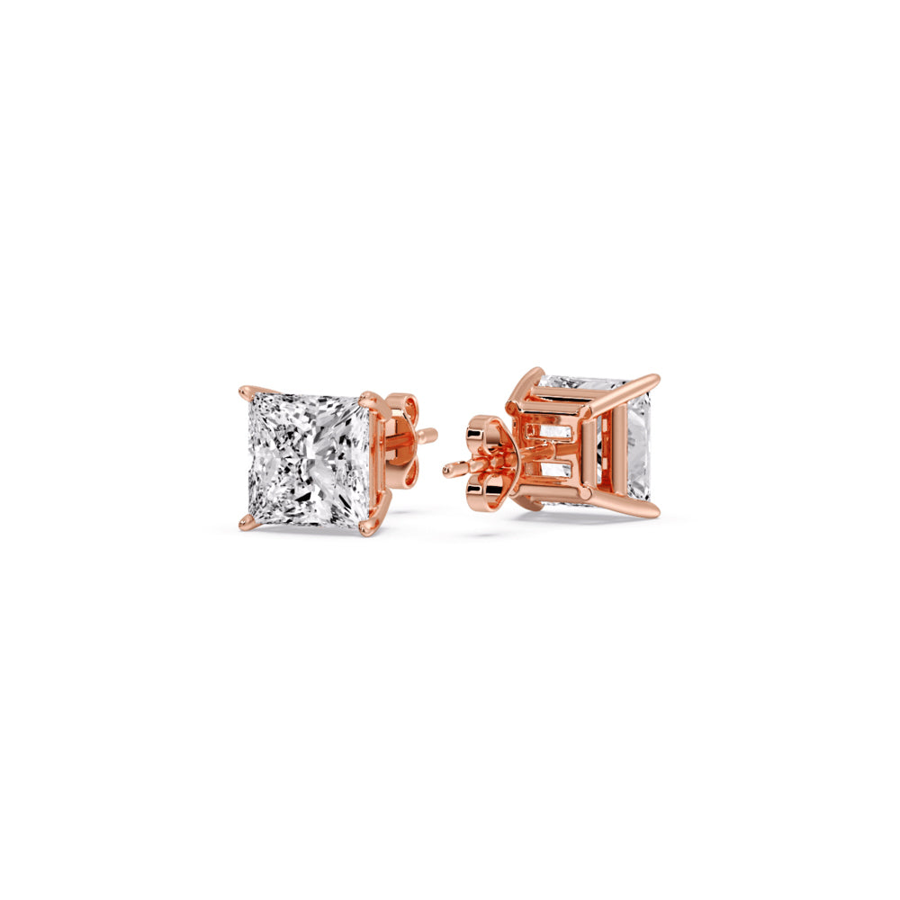 Princess-Cut Diamond Solitaire Stud Earrings (1 - 10ct | GIA & IGI Certified)