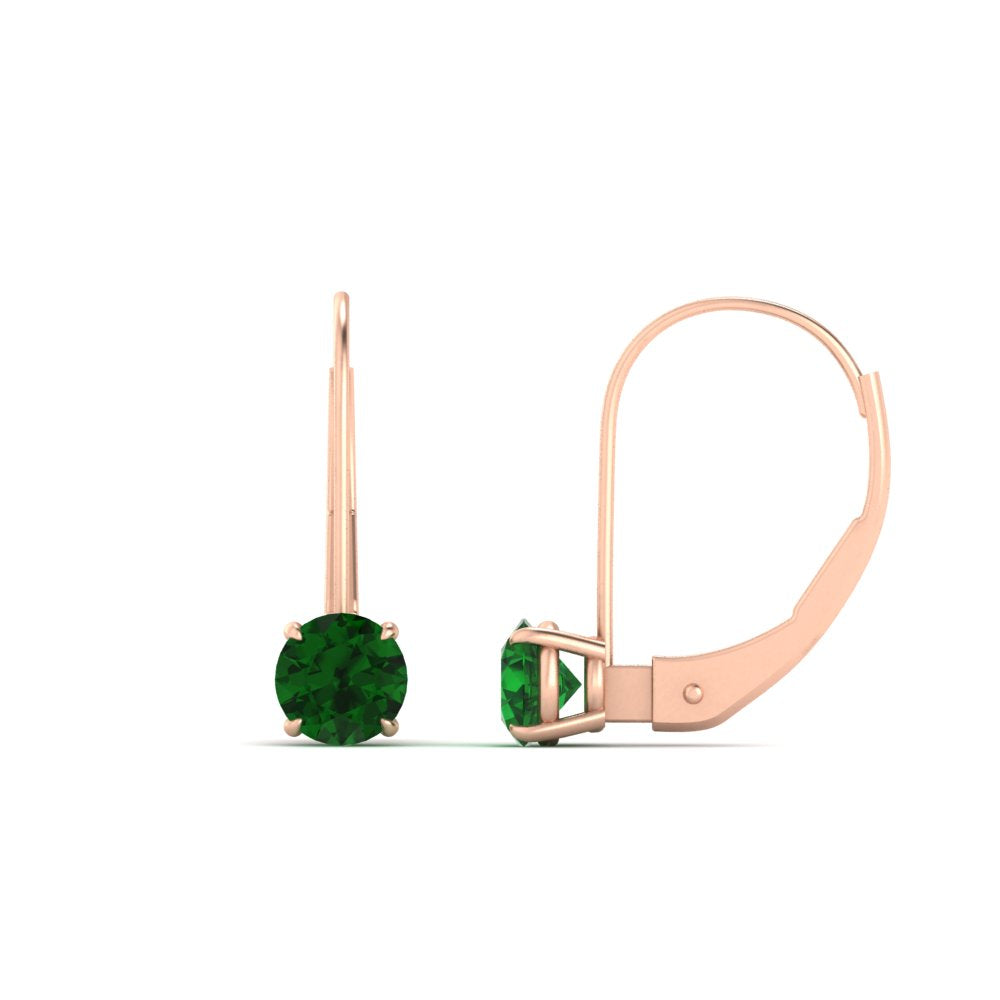 1 Carat Round Diamond Lever Back Earrings