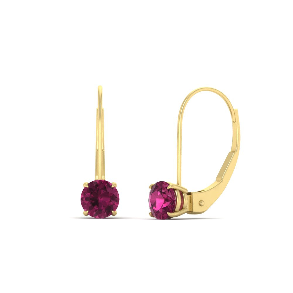 1 Carat Round Diamond Lever Back Earrings