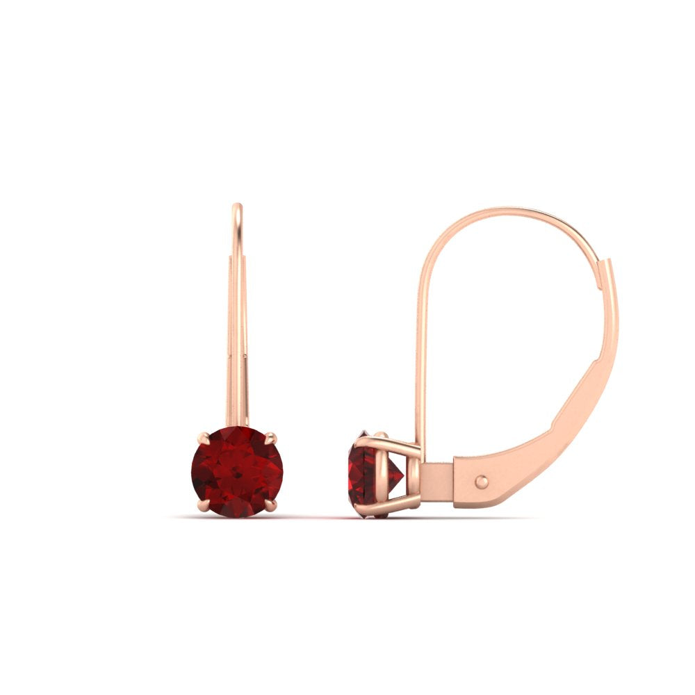 1 Carat Round Diamond Lever Back Earrings