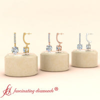 1 Carat Solitaire Diamond Drop Earrings