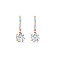 1 Carat Solitaire Diamond Drop Earrings