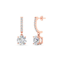 1 Carat Solitaire Diamond Drop Earrings