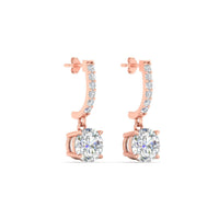 1 Carat Solitaire Diamond Drop Earrings