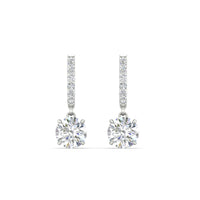 1 Carat Solitaire Diamond Drop Earrings