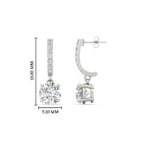 1 Carat Solitaire Diamond Drop Earrings