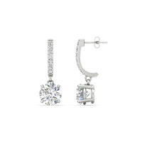 1 Carat Solitaire Diamond Drop Earrings