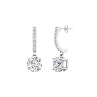 1 Carat Solitaire Diamond Drop Earrings