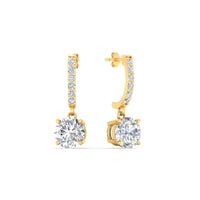 1 Carat Solitaire Diamond Drop Earrings