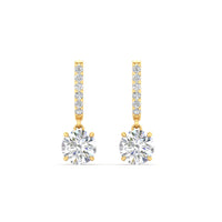 1 Carat Solitaire Diamond Drop Earrings