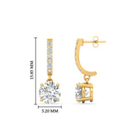 1 Carat Solitaire Diamond Drop Earrings