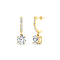 1 Carat Solitaire Diamond Drop Earrings