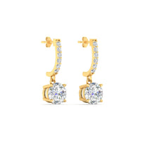 1 Carat Solitaire Diamond Drop Earrings