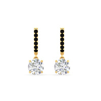 1 Carat Solitaire Diamond Drop Earrings