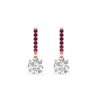 1 Carat Solitaire Diamond Drop Earrings
