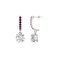 1 Carat Solitaire Diamond Drop Earrings