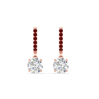 1 Carat Solitaire Diamond Drop Earrings