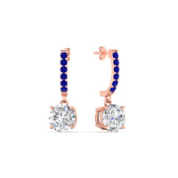 1 Carat Solitaire Diamond Drop Earrings