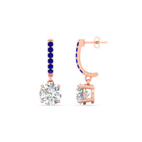1 Carat Solitaire Diamond Drop Earrings