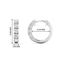 1 Carat Sparkle Five Stone Hoop Earrings
