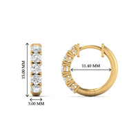 1 Carat Sparkle Five Stone Hoop Earrings
