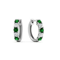 1 Carat Sparkle Five Stone Hoop Earrings