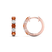 1 Carat Sparkle Five Stone Hoop Earrings