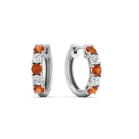 1 Carat Sparkle Five Stone Hoop Earrings