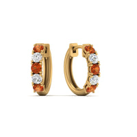 1 Carat Sparkle Five Stone Hoop Earrings