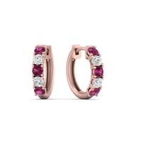 1 Carat Sparkle Five Stone Hoop Earrings