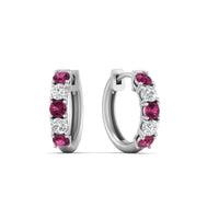 1 Carat Sparkle Five Stone Hoop Earrings