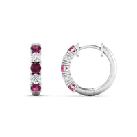 1 Carat Sparkle Five Stone Hoop Earrings