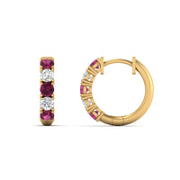 1 Carat Sparkle Five Stone Hoop Earrings