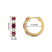 1 Carat Sparkle Five Stone Hoop Earrings