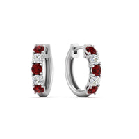 1 Carat Sparkle Five Stone Hoop Earrings