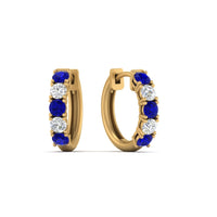 1 Carat Sparkle Five Stone Hoop Earrings