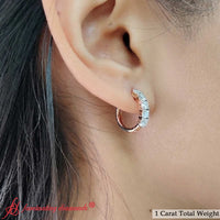 1 Carat Sparkle Five Stone Hoop Earrings