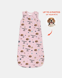 Custom Dog Photo Pattern Protected By Bamboo Sleep Bag